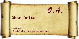 Ober Arita névjegykártya